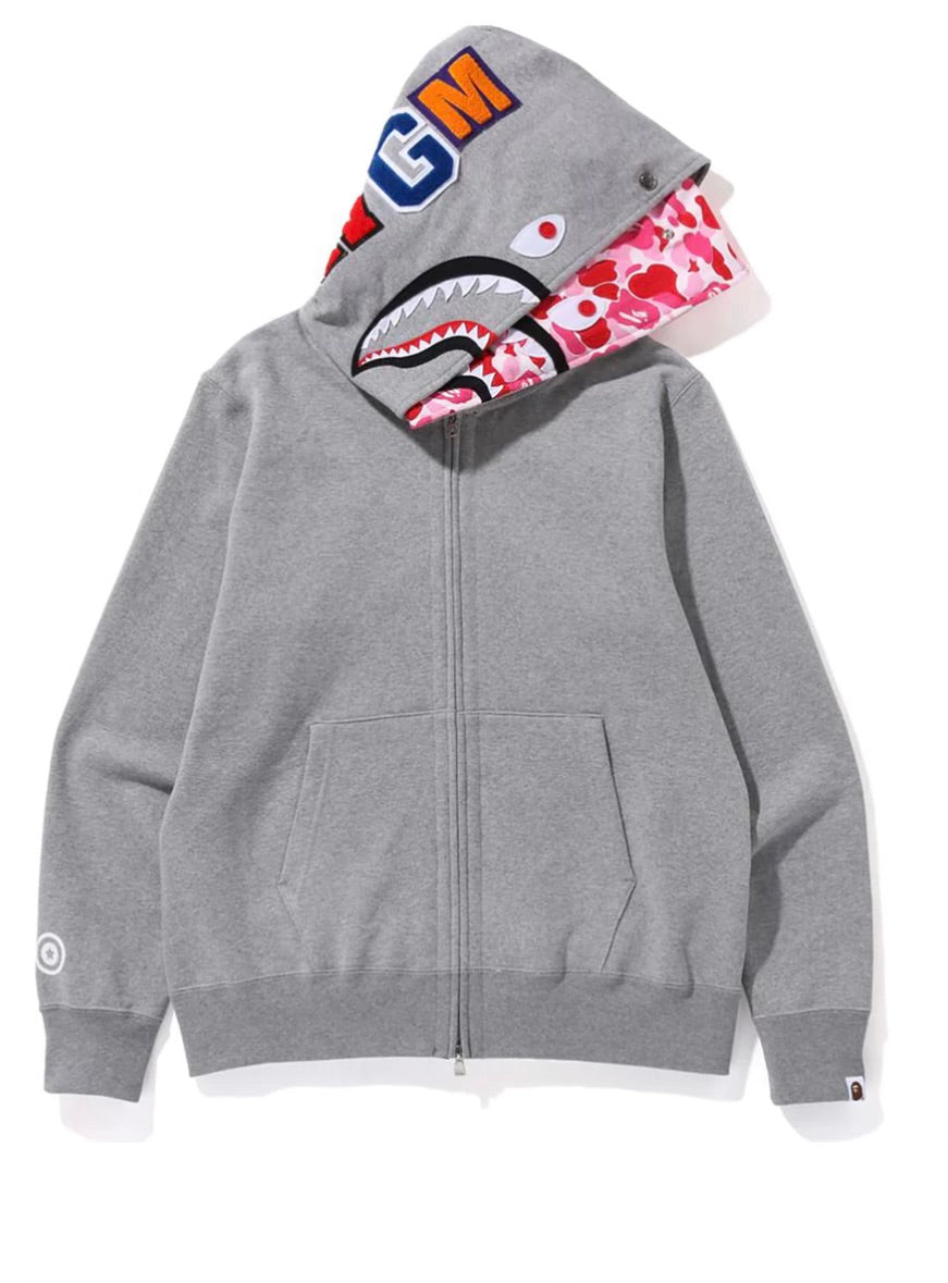 GREY/PINK DOUBLE HOOD B*PE